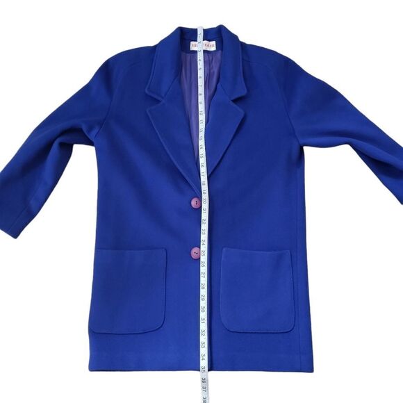 Braefair Vintage Royal Blue 💯% Pure Wool Coat Sz 9/10 ILGWU - Picture 10 of 14